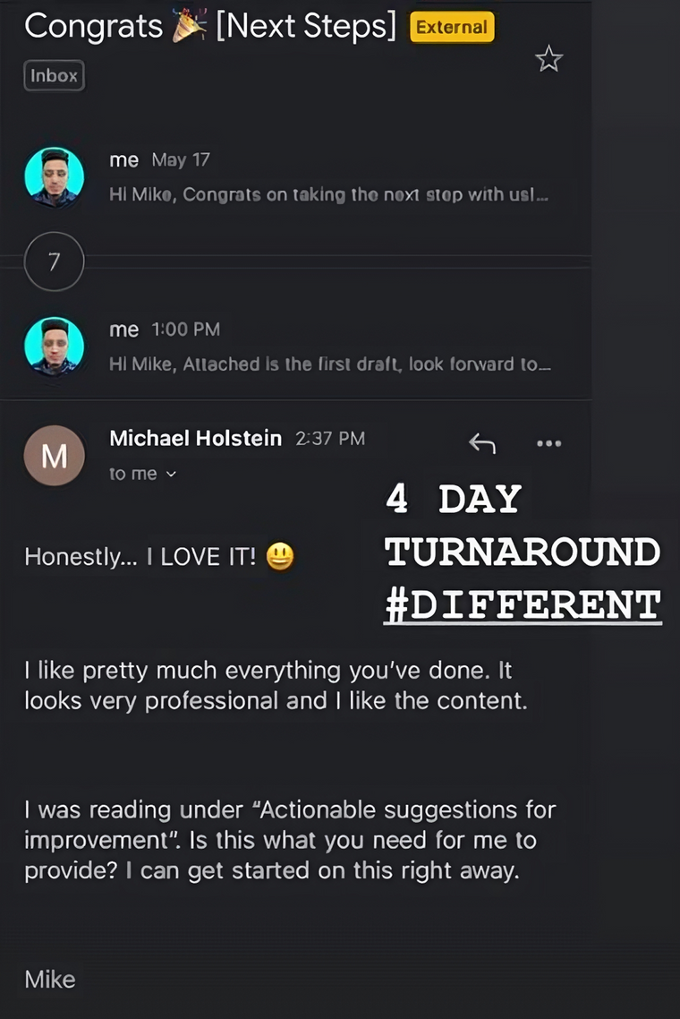 Client message about Solvexmedia results
