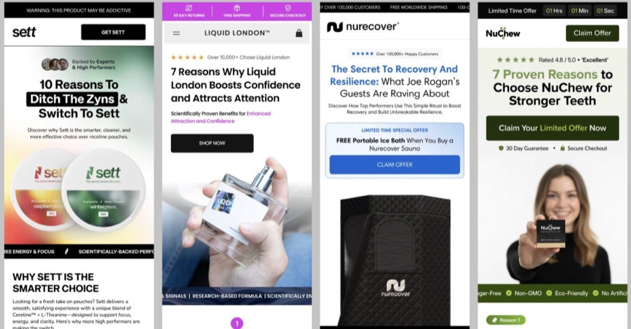 Listicle landing page examples