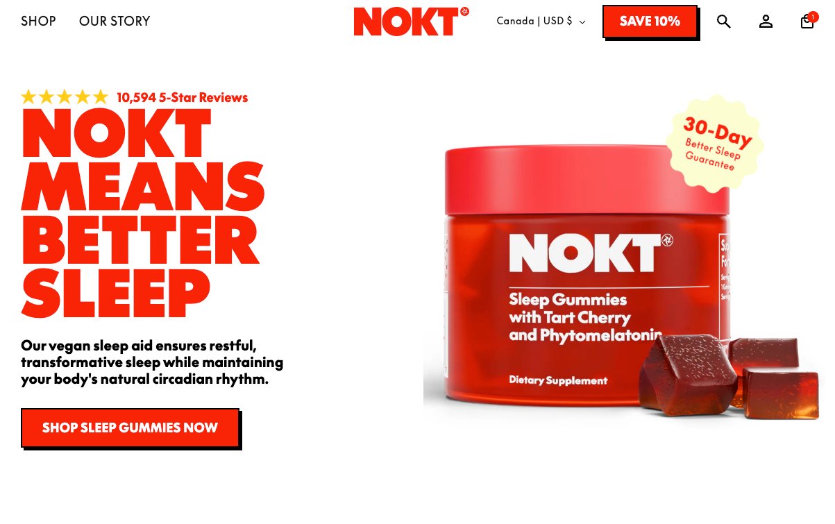 NOKT above-the-fold example